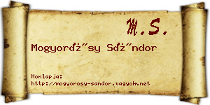 Mogyorósy Sándor névjegykártya