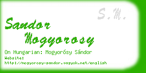 sandor mogyorosy business card