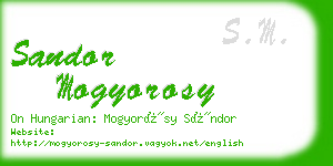 sandor mogyorosy business card